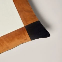 Housse De Coussin DAMIAN Ivoire Caramel Et Marine -Maison Linge Magasin housse de coussin DAMIAN 007681 NZ2 C4 5