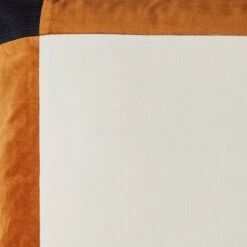 Housse De Coussin DAMIAN Ivoire Caramel Et Marine -Maison Linge Magasin housse de coussin DAMIAN 007681 NZ2 C4 7