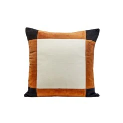 Housse De Coussin DAMIAN Ivoire Caramel Et Marine -Maison Linge Magasin housse de coussin DAMIAN 007681 NZ2 C4 packshot