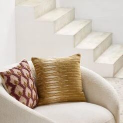 Housse De Coussin ESRA Jaune Ocre -Maison Linge Magasin housse de coussin ESRA 008882 J18 C1 1