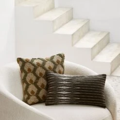 Housse De Coussin ESRA Olive Brune -Maison Linge Magasin housse de coussin ESRA 008882 VM CM 1