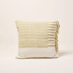 Housse De Coussin FARIK Ivoire Et Moutarde -Maison Linge Magasin housse de coussin FARIK 008424 WJ C1 4