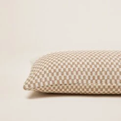 Housse De Coussin FARIK Ivoire Et Sépia -Maison Linge Magasin housse de coussin FARIK 008424 WM CM 6