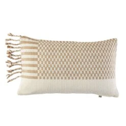 Housse De Coussin FARIK Ivoire Et Sépia -Maison Linge Magasin housse de coussin FARIK 008424 WM CM packshot