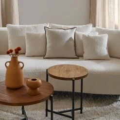 Housse De Coussin GHABY Naturel Et Bourdon En Dégradé -Maison Linge Magasin housse de coussin GHABY 008905 N3 C1 1