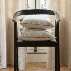 Housse De Coussin GHABY Naturel Et Bourdon En Dégradé -Maison Linge Magasin housse de coussin GHABY 008905 N3 C1 2