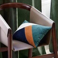 Housse De Coussin GOTIE Ivoire Caramel Et Marine -Maison Linge Magasin housse de coussin GOTIE 007682 BZ3 CM 1