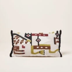 Housse De Coussin HAZCAS Naturel Et Sangria -Maison Linge Magasin housse de coussin HAZCAS 008439 NR CM 4