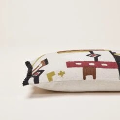 Housse De Coussin HAZCAS Naturel Et Sangria -Maison Linge Magasin housse de coussin HAZCAS 008439 NR CM 6