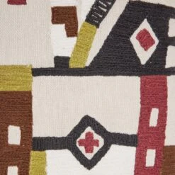 Housse De Coussin HAZCAS Naturel Et Sangria -Maison Linge Magasin housse de coussin HAZCAS 008439 NR CM 7