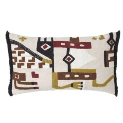 Housse De Coussin HAZCAS Naturel Et Sangria -Maison Linge Magasin housse de coussin HAZCAS 008439 NR CM packshot