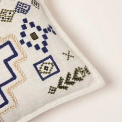 Housse De Coussin JUANY Naturel Et Indigo -Maison Linge Magasin housse de coussin JUANY 008435 NB CM 5