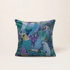 Housse De Coussin JUNGLE BIRDS Cobalt