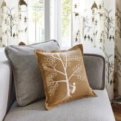 Housse De Coussin KANAN Marron Et écru -Maison Linge Magasin housse de coussin KANAN 007969 MN C1 2