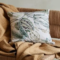 Housse De Coussin KELADY Ivoire Et Verts