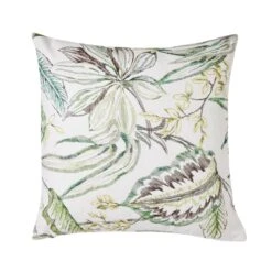 Housse De Coussin KELADY Ivoire Et Verts -Maison Linge Magasin housse de coussin KELADY 008635 NV C1 packshot