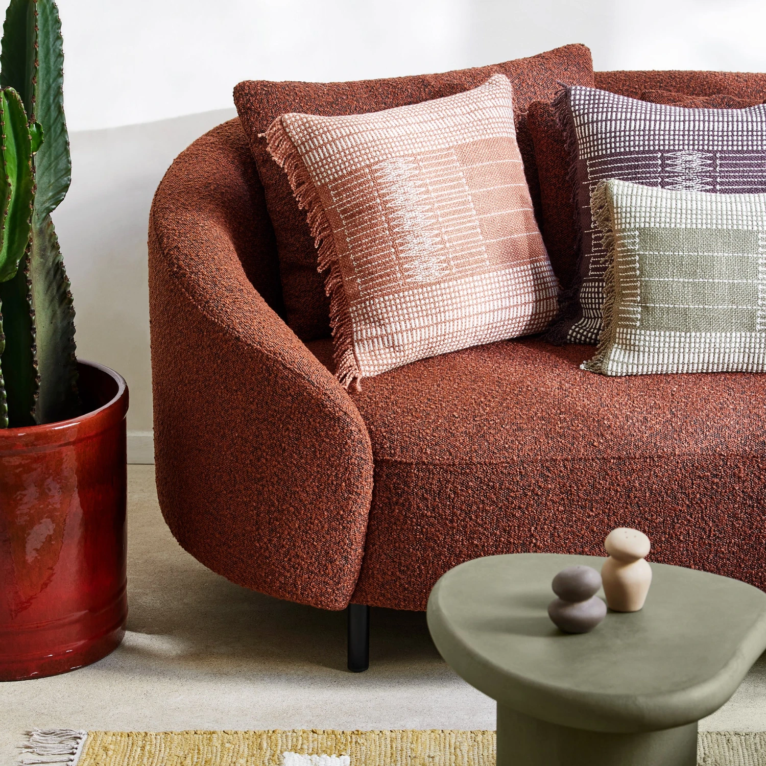 Housse De Coussin MELKI Orange Cuivrée 2 Housse De Coussin MELKI Orange Cuivrée – Image 2