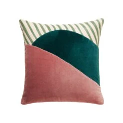 Housse De Coussin NEREE Vert Et Rose -Maison Linge Magasin housse de coussin NEREE 007805 VR C4 packshot