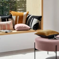 Housse De Coussin NILS Moutarde Et Naturel -Maison Linge Magasin housse de coussin NILS 006750 J18 C4 1