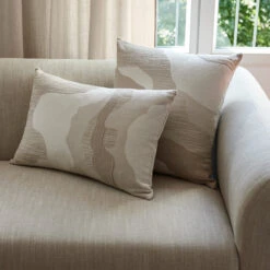Housse De Coussin OPALIE Beige Minéral -Maison Linge Magasin housse de coussin OPALIE 008975 N2 C4 3