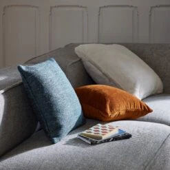 Housse De Coussin ORSSO Pétrole Chiné 11 Housse De Coussin ORSSO Pétrole Chiné -Maison Linge Magasin housse de coussin ORSSO 008189 B C1 1