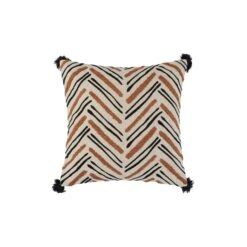 Housse De Coussin OUMY Naturel Et Havane -Maison Linge Magasin housse de coussin OUMY 007517 NM C1 packshot