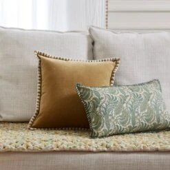 Housse De Coussin PADMA Vert De Gris Et écru -Maison Linge Magasin housse de coussin PADMA 007973 V4 CM 1