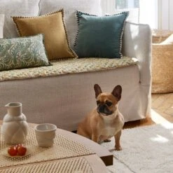 Housse De Coussin PADMA Vert De Gris Et écru -Maison Linge Magasin housse de coussin PADMA 007973 V4 CM 2