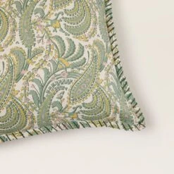Housse De Coussin PADMA Vert De Gris Et écru -Maison Linge Magasin housse de coussin PADMA 007973 V4 CM 5