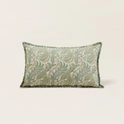 Housse De Coussin PADMA Vert De Gris Et écru