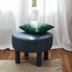 Housse De Coussin RAFFY Pétrole Et Vert -Maison Linge Magasin housse de coussin RAFFY 009077 BV C1 1