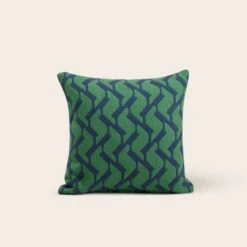 Housse De Coussin RAFFY Pétrole Et Vert