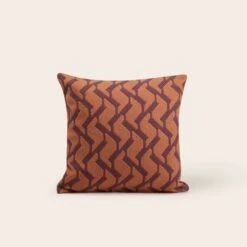 Housse De Coussin RAFFY Prune Et Orange -Maison Linge Magasin housse de coussin RAFFY 009077 OR C1 4