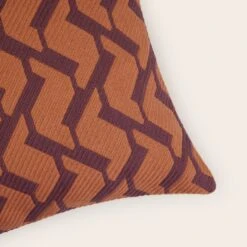 Housse De Coussin RAFFY Prune Et Orange -Maison Linge Magasin housse de coussin RAFFY 009077 OR C1 5