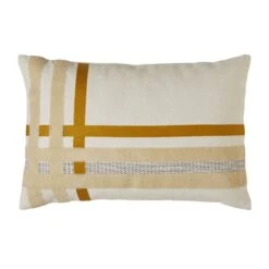 Housse De Coussin SCOTT Blanc Cassé Et Ocre 15 Housse De Coussin SCOTT Blanc Cassé Et Ocre -Maison Linge Magasin housse de coussin SCOTT 007678 NJ C8 packshot