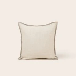 Housse De Coussin TOINON Naturel Et Bourdon Taupe 9 Housse De Coussin TOINON Naturel Et Bourdon Taupe -Maison Linge Magasin housse de coussin TOINON 008907 N2 C1 4