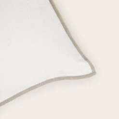 Housse De Coussin TOINON Blanc Et Bourdon Naturel -Maison Linge Magasin housse de coussin TOINON 008907 WN C1 5