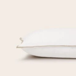 Housse De Coussin TOINON Blanc Et Bourdon Naturel -Maison Linge Magasin housse de coussin TOINON 008907 WN C1 6