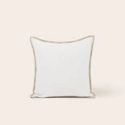 Housse De Coussin TOINON Blanc Et Bourdon Naturel