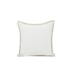 Housse De Coussin TOINON Blanc Et Bourdon Naturel -Maison Linge Magasin housse de coussin TOINON 008907 WN C1 packshot