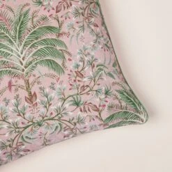 Housse De Coussin UBARI Rose Pétale Et Vert -Maison Linge Magasin housse de coussin UBARI 008636 RV C1 5