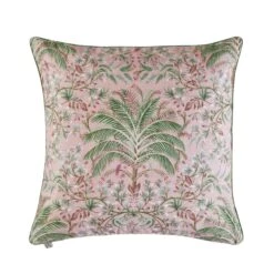 Housse De Coussin UBARI Rose Pétale Et Vert -Maison Linge Magasin housse de coussin UBARI 008636 RV C1 packshot