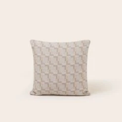 Housse De Coussin VITORIO Ivoire Et Beige Cendré