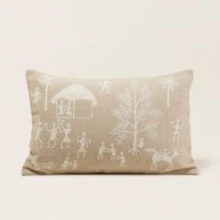 Housse De Coussin WARLI Beige Et écru -Maison Linge Magasin housse de coussin WARLI 008058 N3 C8 4