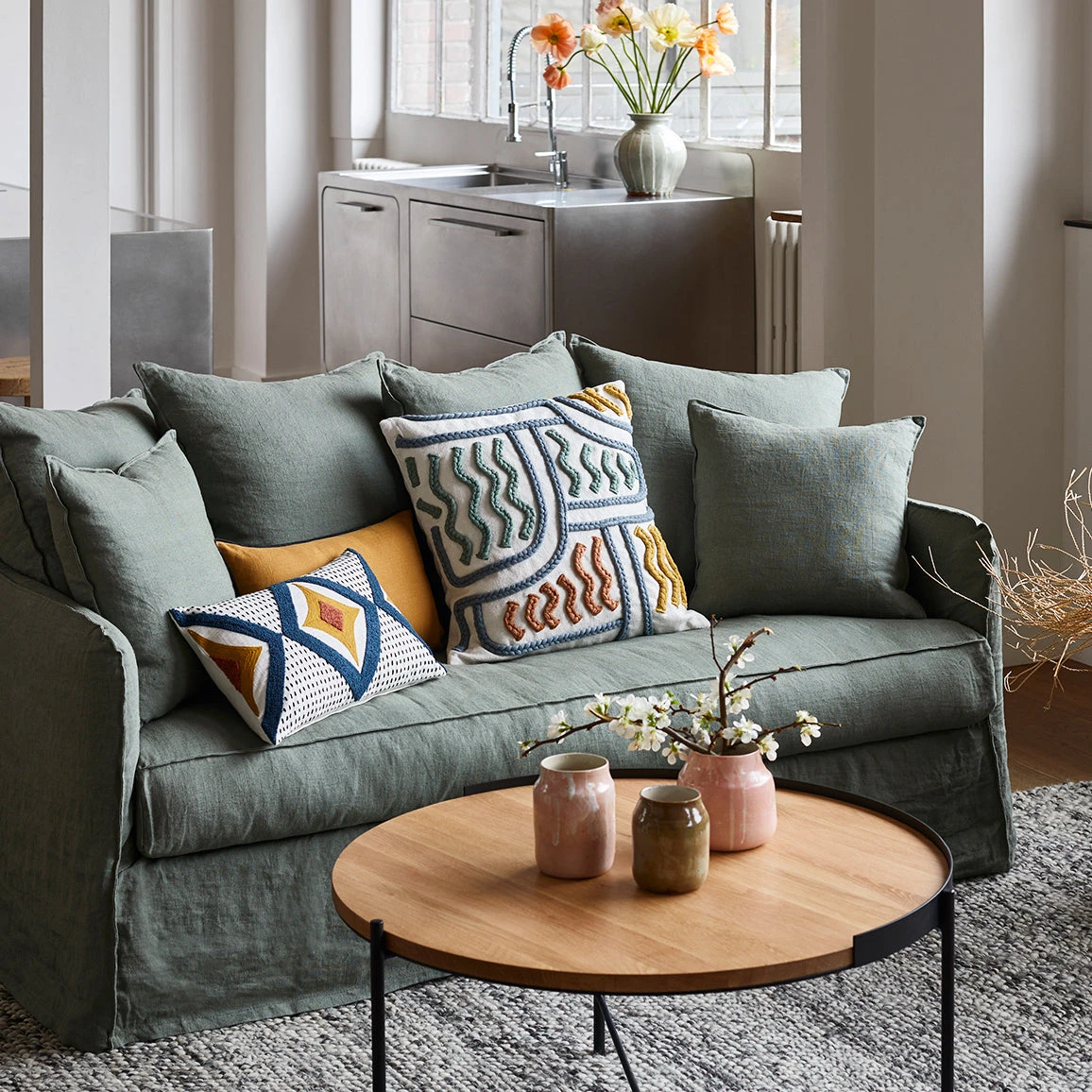 Housse De Coussin ZAYI Ivoire Et Pétrole 9 Housse De Coussin ZAYI Ivoire Et Pétrole – Image 9