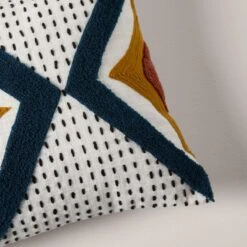 Housse De Coussin ZAYI Ivoire Et Pétrole 15 Housse De Coussin ZAYI Ivoire Et Pétrole -Maison Linge Magasin housse de coussin ZAYI 007525 WB CM 5