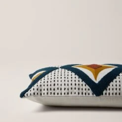 Housse De Coussin ZAYI Ivoire Et Pétrole 16 Housse De Coussin ZAYI Ivoire Et Pétrole -Maison Linge Magasin housse de coussin ZAYI 007525 WB CM 6