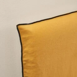 Housse De Tête De Lit CARLINA Ocre Et Bourdon Noir -Maison Linge Magasin housse de tete de lit CARLINA 006988 J18G 5