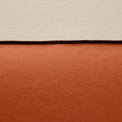 Housse De Tête De Lit CARLINA Terracotta Et Bourdon Noir -Maison Linge Magasin housse de tete de lit CARLINA 006988 M9G 6