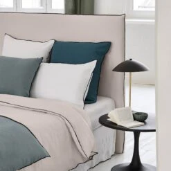 Housse De Tête De Lit CARLINA Calcaire Et Bourdon Noir -Maison Linge Magasin housse de tete de lit CARLINA 006988 N2G 1